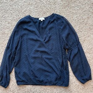Loft long sleeve puff sleeve blouse size S